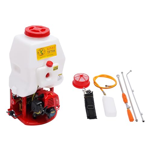 BAOCHADA Benzin Motorsprüher Motorspritze Düngerspritze 3in1 Salzstreuer mit 24.4CC 2-Takt Motor, Rückensprühgerät Benzin für Garten, Düngerspritze， Laubbläser von Pflanzenschutz und Salzstreuung von BAOCHADA