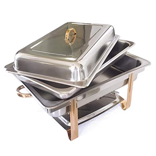 BAOCHADA Chafing Dish Speisenwärmer Edelstahl Warmhaltebehälter 9L, Profi Speisewärmer Edelstahl Wärmebehälter mit Deckel, Buffetwärmer Chafing Dishes für Catering, Buffet und Party von BAOCHADA