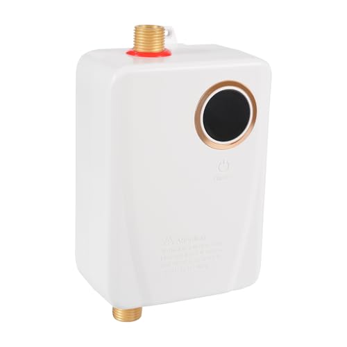 BAOCHADA Elektronischer Durchlauferhitzer,3500W 220V Elektrische Warmwasserbereiter mit LCD-Digital-Temperaturanzeige Tankloser Untertischboiler für Waschbecken, KüChen (Weiß) von BAOCHADA
