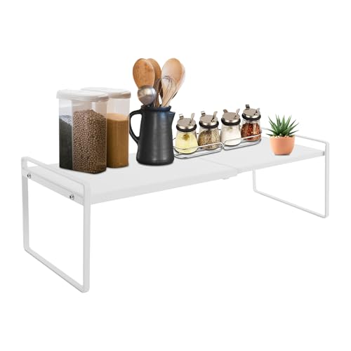 BAOCHADA Erweiterbares Schrankregal,Schrank-Organizer, Standregal Mehrfunktional Küche Arbeitsplatte Regal Organizer Verstellbarer Schrank Organizer,Aufbewahrungsregal für Küche, Arbeitsfläche,Weiß BAOCHADA Erweiterbares Schrankregal,Schrank-Organizer, Standregal Mehrfunktional Küche Arbeitsplatte Regal Organizer Verstellbarer Schrank Organizer,Aufbewahrungsregal für Küche, Arbeitsfläche,Weiß von BAOCHADA