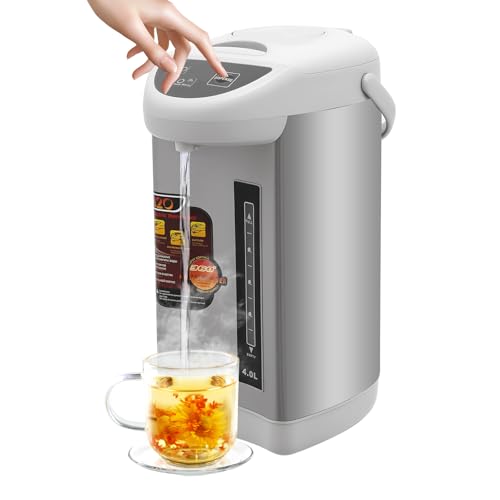 BAOCHADA Fashome Wasserkocher Edelstahl mit Temperatureinstellung， 750W 0 Heißwasserspender -drei Verteilungsmethoden,4 L Kapazität Digitalanzeige,30 Minuten Warmhaltefunktio von BAOCHADA