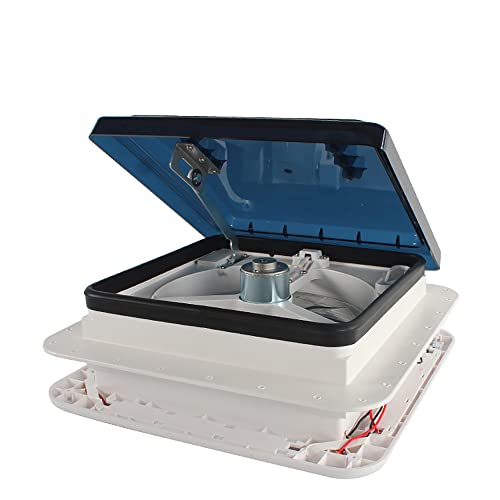 BAOCHADA RV Dachventilator 11 Zoll Wohnmobildach Abluftventilator Dachlüfter, Dachlüftung Lüfter mit LED Ventilator Dachventilator Wohnwagen Dachluke Schützt vor UV Strahlen(28x28CM) von BAOCHADA