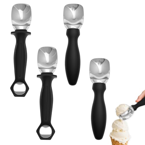 BAODBF 4 Stück Eislöffel Portionierer,Metall Eisportionierer Set mit Flaschenöffner,Eiskugelportionierer Groß mit Rutschschutzgriff,Kugelformer für Eiscreme,Melonenkugeln,Kartoffelpüree,Kuchen BAODBF 4 Stück Eislöffel Portionierer,Metall Eisportionierer Set mit Flaschenöffner,Eiskugelportionierer Groß mit Rutschschutzgriff,Kugelformer für Eiscreme,Melonenkugeln,Kartoffelpüree,Kuchen von BAODBF