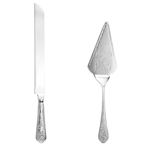 BAODBF Tortenheber Edelstahl 34cm,Rutschfester Griff Kuchenheber, Tortenmesser für Kuchen,Brot,Torte oder Pizza(Silber) von BAODBF