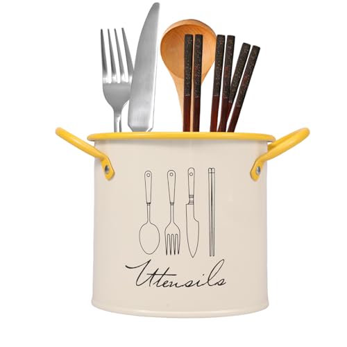 BAODBF Utensilienhalter Spatelhalter mit Abflusslöchern und abnehmbarem Fachmultipurpose -Löffel Organizer Metall Utensil Rack für Küchenarbeitsplatte Haus(Stil 1) von BAODBF