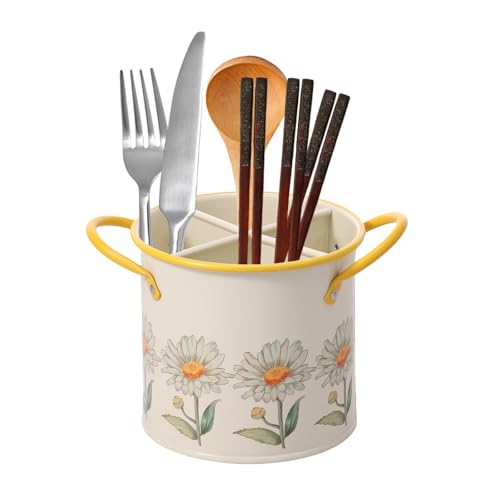 BAODBF Utensilienhalter Spatelhalter mit Abflusslöchern und abnehmbarem Fachmultipurpose -Löffel Organizer Metall Utensil Rack für Küchenarbeitsplatte Haus(Stil 2) von BAODBF
