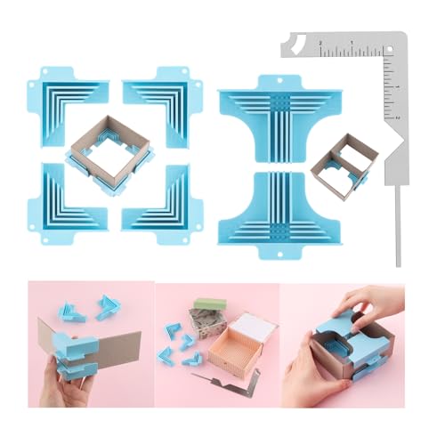 BAOFALI 7 Stück Klemmen, Eckführungen, Kartonnage-Eckhalter mit Metall-Buchbinder-Werkzeug, Ecken-/Trennwand, (3 mm, 2 mm, 1,5 mm, 1 mm) breit, für Buchumschläge, Spanplattenboxen, Dioramen von BAOFALI