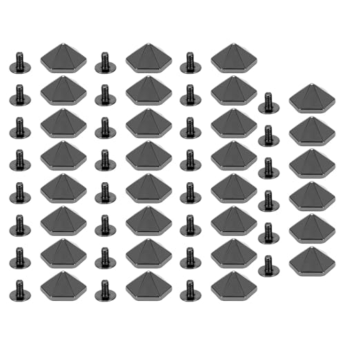 30 Set Hex Speced Niet, Einfache Installation Sicheres Befestigungsmulti -Zweck -Übergangsschraube Rivet Nietset für Handtaschendekoration (Silberschwarz) von BAOFUYA