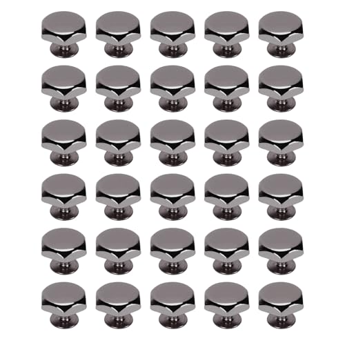 30 Sets Mini Small Zink Alloy Flat Head Coled Füße, Zinklegierung Messingstollen Schrauben Sie die Füße für Geldbörsen Zurück (Silberschwarz) von BAOFUYA