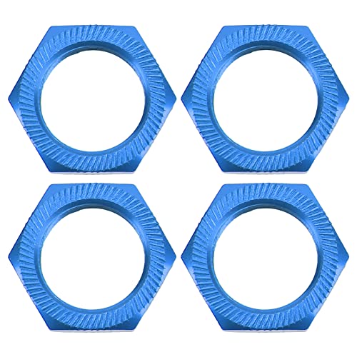 4 PCs Leichte Aluminiumlegierung 24 -mm -Hex -Hub -Nuss für 1/5 Ausgestoßene Kraton 8s, Einfach zu Installierende RC -Radmuttern (Dunkelblau) von BAOFUYA