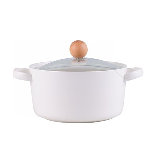 6 Zoll Suppenschüsseln aus Keramik mit Wärmeisolierung und Doppelgriffen, Deckel, Ideal für Suppen, Nudeln, Reis von BAOFUYA