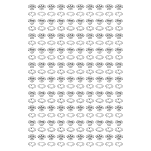 BAOFUYA 100 -pcs -Grommet Waschmaschine Set, Einfache Installation Kupferkonstruktion Erosionssicherer Zähne Ösen mit Waschmaschinen für Stoff Leder -Kleidung (8 mm) (SILVER) von BAOFUYA