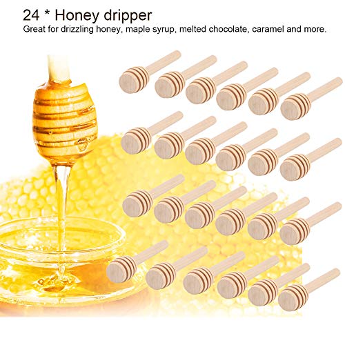 BAOFUYA 24 Pcs Leichtes Enhonis-Dipper, Rührstabstange Zum Einfachen Abgeben, Rutschgriff, Nieselregenhonig, Sirup, Schokolade mit Vielseitigem Gebrauch, Umweltfreundlich von BAOFUYA