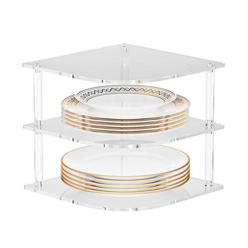 BAOFUYA 3 Tier Badezimmer Lazy Susan Organizer, Clear Eck Küchenschrank Space Spaver Food Ständer Hautpflege -Organisatoren für Badezimmerlagerung BAOFUYA 3 Tier Badezimmer Lazy Susan Organizer, Clear Eck Küchenschrank Space Spaver Food Ständer Hautpflege -Organisatoren für Badezimmerlagerung von BAOFUYA