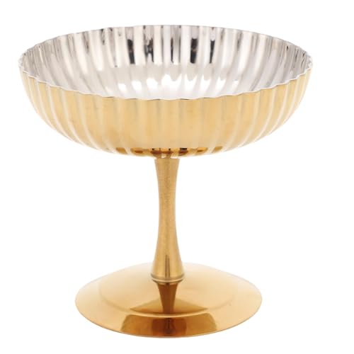 BAOFUYA 304 Edelstahl -Eiscreme -Tasse, Robuster Basisdesign Vintage Appeal Multifunktional Footed Dessert Cup für Partypudding -Obstbehälter von BAOFUYA