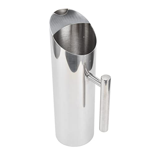 BAOFUYA 304 Edelstahl Große Kapazität Wasserkrug Stabil Ergonomisches Griff Cafes Hotels (Gerader Körper 1,5 Liter) von BAOFUYA