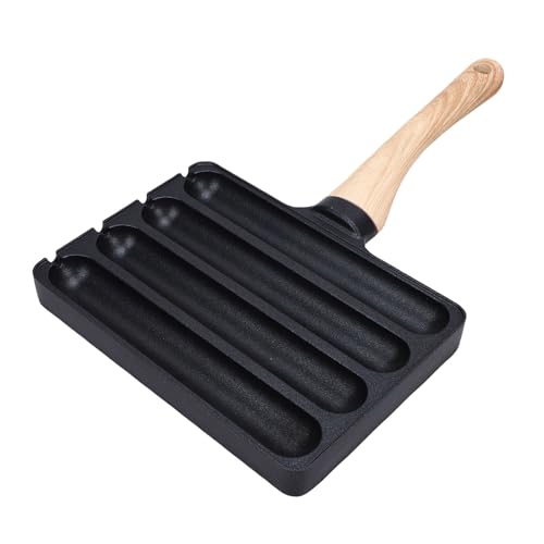 BAOFUYA 4 Slots Wurstgrillpfanne, Gleichmäßige Heiz Anti -Stick Leicht zu Säubern Holz Aluminiumlegierung Hot Dog Grilltopf mit Holzgriff für Zuhause BAOFUYA 4 Slots Wurstgrillpfanne, Gleichmäßige Heiz Anti -Stick Leicht zu Säubern Holz Aluminiumlegierung Hot Dog Grilltopf mit Holzgriff für Zuhause von BAOFUYA
