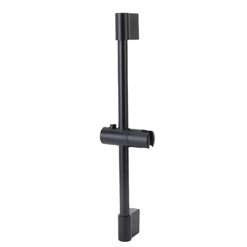 BAOFUYA 40 Cm Runde Metallduschenschieber Handheld, Platzeinsparung Leicht zu Installieren Starke Tragschiebebalken mit Verstellbarem Kopfhalter für Badezimmer (BLACK) von BAOFUYA