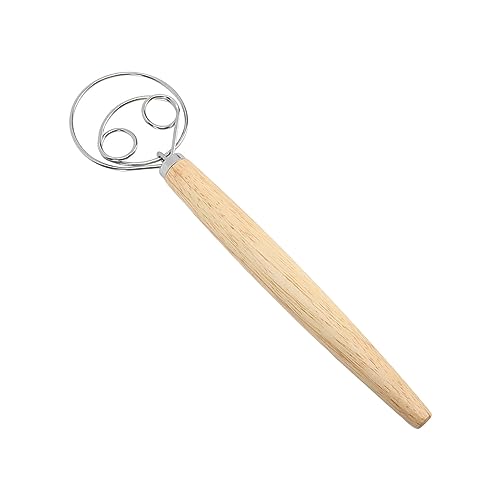 BAOFUYA Brotmixer mit Schaber, Edelstahl und Holz, Zum Kneten Teig und Zum Backen zu Hause (2 Augen verquirlen und ein Schaber) von BAOFUYA