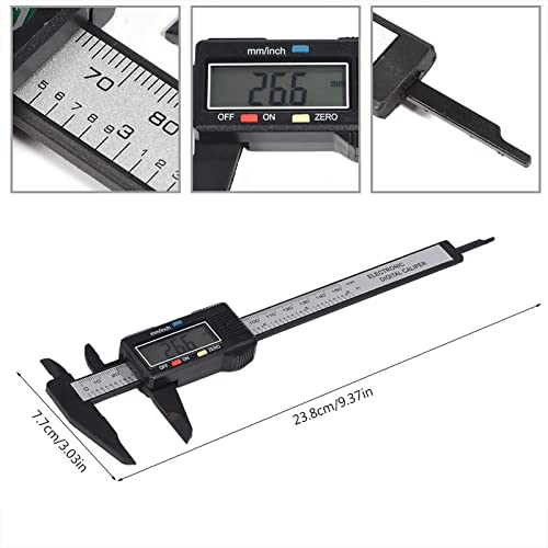 BAOFUYA Digital Großer LCD -Vernier -Bremssattel, 6 Zoll/150 Mm Edelstahl Elektronisches Messwerkzeug, Einfach zu Lesen, Präzisionsmessungen, Einfach zu Bedienende, 2 Modi, Draußen Messen (BLACK) von BAOFUYA