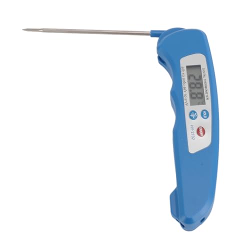 BAOFUYA Digitales Fleischthermometer, Faltbares Genaues Fleischthermometer -Sonde Hintergrundbeleuchtungsbildschirm Zum Küchenkochen Im Freien Grillen (BLUE) von BAOFUYA