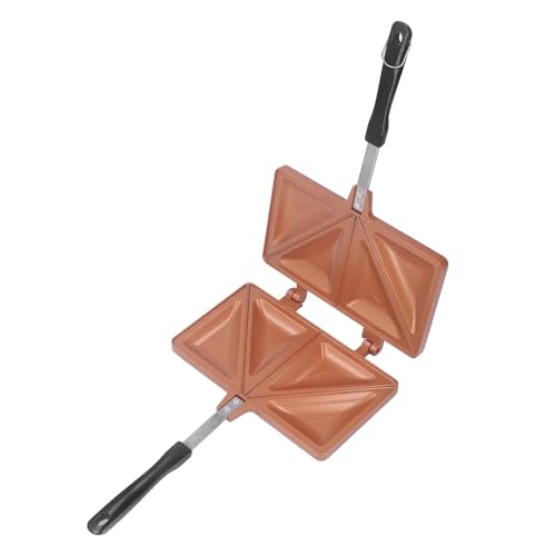 BAOFUYA Doppelseitige Heißhersteller Aluminiumlegierung Bratpfanne für Home Camping Travel Leichtes Tragbar (GOLD) von BAOFUYA