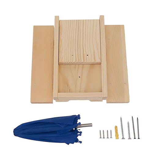 BAOFUYA Eichhörnchen -Picknick -Tisch Feeder Dennenhout Eekhoorn Power Food für Zwei Materialien: Pinehout (Blauer Regenschirm) von BAOFUYA
