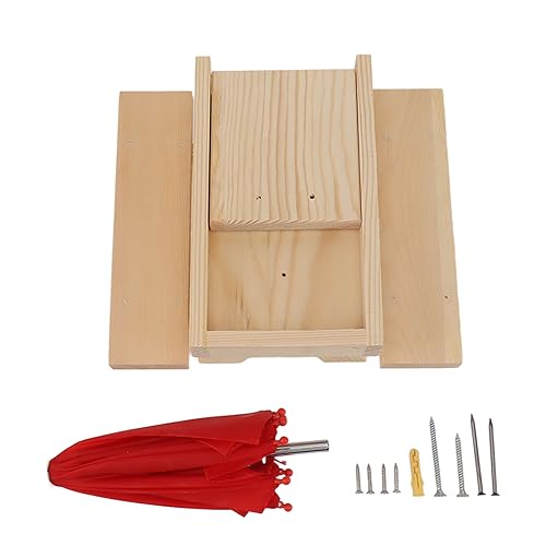 BAOFUYA Eichhörnchen -Picknick -Tisch Feeder Dennenhout Eekhoorn Power Food für Zwei Materialien: Pinehout (roter Regenschirm) von BAOFUYA