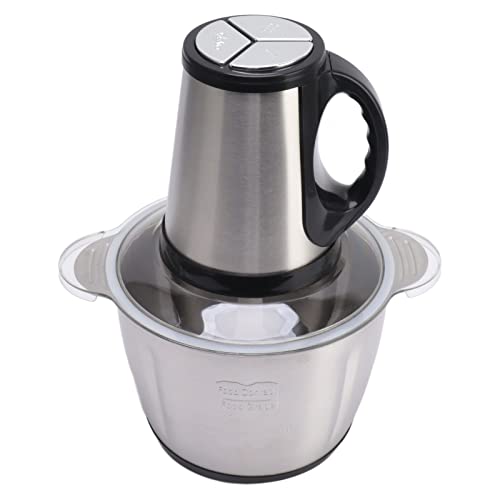 BAOFUYA Fleischwolf, 3 L, Elektrischer Mini-Lebensmittelzerkleinerer, Küchenmaschine, 600 W, Edelstahl-Fleischmixer mit 4 Scharfen Klingen für Fleisch, Gemüse, Obst und Nüsse von BAOFUYA