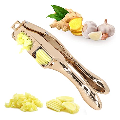 BAOFUYA Gold Knoblauchpresse 3 in 1 Hochleistungs Knoblauchwolf Easy Squeeze Aluminiumlegierung Mehrzweck Knoblauchpresse für die KüChe BAOFUYA Gold Knoblauchpresse 3 in 1 Hochleistungs Knoblauchwolf Easy Squeeze Aluminiumlegierung Mehrzweck Knoblauchpresse für die KüChe von BAOFUYA