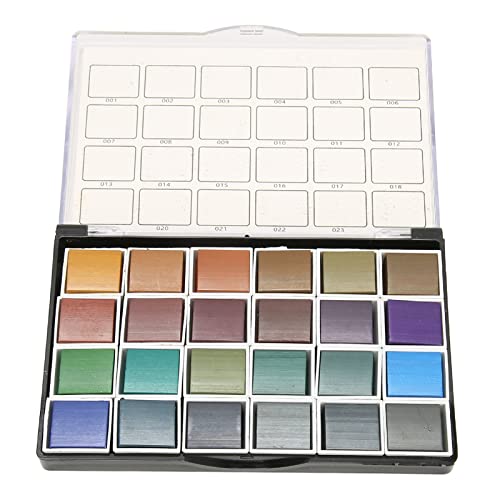 Gouache Farben Set, 24 Farben, Retro Perlglanz Effekt, Festes Aquarell Farben Set für Anfänger, Studenten, Künstler von BAOFUYA