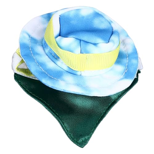 BAOFUYA Halloween Reptile Cowboyhut und Bandana Bart Dragon Kostüm Weiches Material für Haustierdekoration Leinwand (Blue) von BAOFUYA