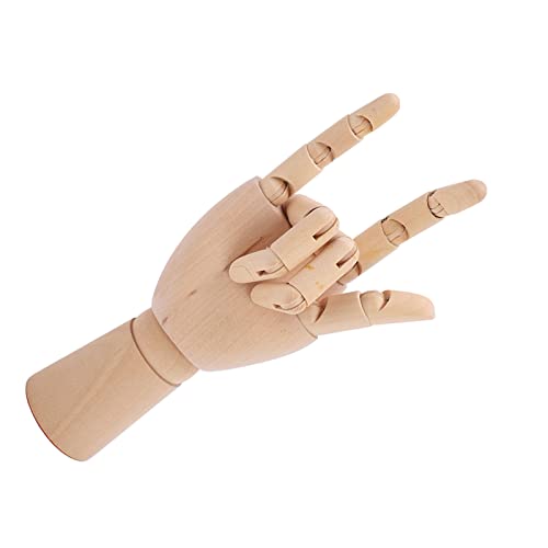 BAOFUYA Holz Mannequin Hand Flexible Gelenke Finger Zeichnen des Modells für Wohnkultur Geschenkfotografie Requisiten für Künstler Gugertree 7.1in (18 cm große Holzhand (rechte Hand des Kindes)) von BAOFUYA