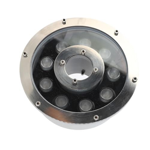 BAOFUYA IP68 Proof Level LED Fountain Light Tauchunterwasserlandschaftsstrahllicht für Pool Edelstahl (Warm weiß 9w) von BAOFUYA
