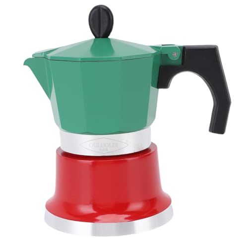BAOFUYA Kleine Tragbare Kaffeekanne, Italienische Kaffeemaschinenhandbuch Kubanischer Perkolator mit Milch (Frother Zum Camping von BAOFUYA