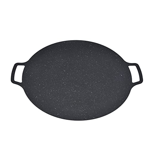 BAOFUYA Koreaner BBQ Grill Nicht -Stick -Eisen Rund Grill Tablett für Schweinebauchpfannkuchen, Hitzebeständige Grillplatte für Camping und Innenpartys Im Innenbereich (30cm) von BAOFUYA