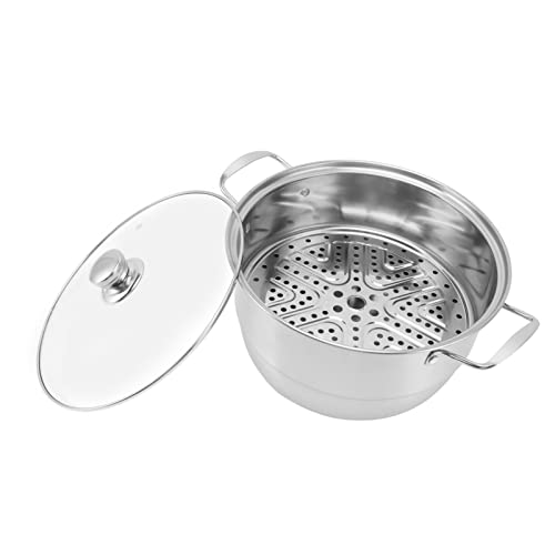 BAOFUYA Martensit Edelstahl Multifunktional Dampftopf mit Großer Kapazität mit Glasdeckel für Gedämpfte Lebensmittel 28 Cm (Doppelte Schichten) von BAOFUYA