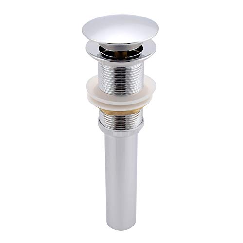 BAOFUYA Messingspüle Abfluss Stopper-Pop-up-Abflussbaugruppe für Waschbecken G1 1/4, Reibungsloser Betrieb, Einfach Installieren, Nicht-Überfluss-Design, mit Silberchrombeschichtung, (#1) von BAOFUYA