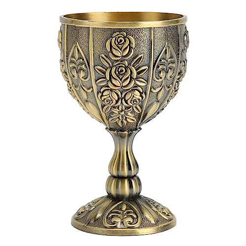 Metallgeprägter Weinbecher Vintage Kelch Weinkelch Königlicher Mittelalterlicher Handgefertigter Kleiner Weintrinkbecher für Bar, Zuhause (Bronze) von BAOFUYA