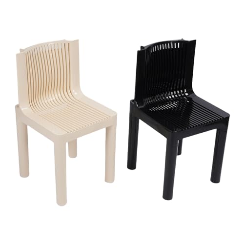 BAOFUYA Moderne Küchenstühle, Beige Schwarze Nordische Art Plastik Terrasse Esszimmerstühle für Schlafzimmer Küchen Lounge Wartezimmer Restaurants Restaurants von BAOFUYA