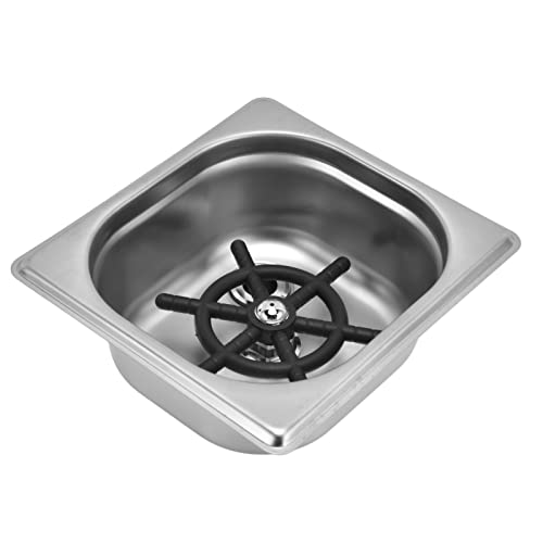 BAOFUYA Praktische Edelstahl Automatische Glasrinser-Tasse Waschmaschine für das Coffeeshop Hotel, Eingebettete Tasse Waschmaschine mit Multi-Winkel-Wasserauslass (Edelstahlfarbe) von BAOFUYA