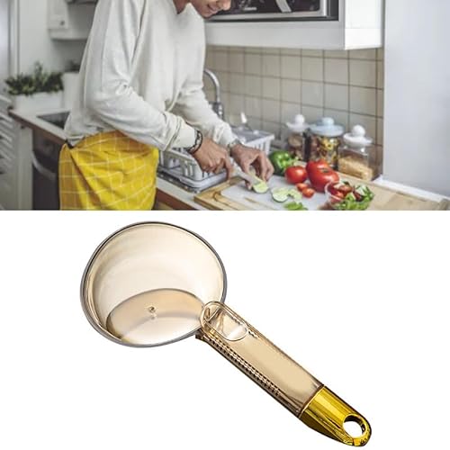BAOFUYA Reismessung SCOOP 180 Ml Langes Griff Clamp/Holder Design Transparente Werkzeuge für Backwaren, Haustiere Lebensmittel, Traditioneller Raum Nachhaltiger Kunststoff (transparent orange) von BAOFUYA