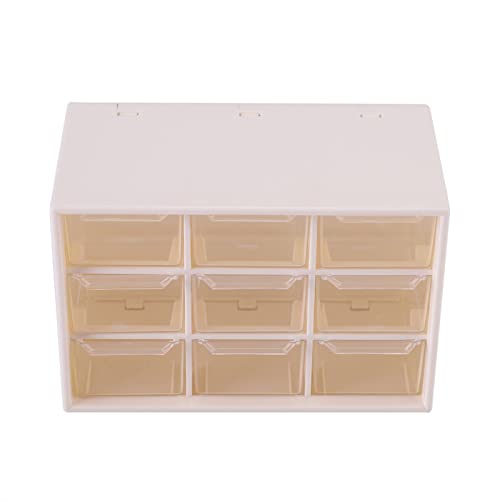 Schubladen-Aufbewahrungsbox, Tragbar, Kunststoff, 9 Gitter, Mini-Schrank, Schublade, Schmuck, Kosmetik, Aufbewahrungsbox (#1) von BAOFUYA