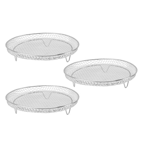 BAOFUYA Stapelbares Fritteusenkorb Tablett 304 Edelstahl -Dehydrator -Rack für Wirbel mit 3 Racks (Runden) von BAOFUYA