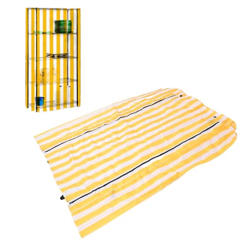 BAOFUYA Stehstange Protektor, 3 -Reißverschluss -Design Full Deckung 210D Polyester Stripe Stripe Stripe Regal Deckung für Möbelregale (S) von BAOFUYA