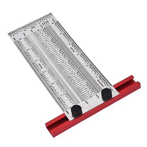 BAOFUYA T Regel Edelstahl Silber Scribing Lineal Langable Markierungswerkzeug für Tischler -Architekten -Ingenieure Designer (6 Zoll) von BAOFUYA