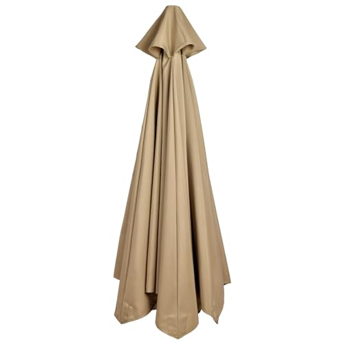 BAOFUYA Tan Patio Regenschirm Baldachin Ersatzabdeckung, Sonnenschutzregenabdeckung Polyesterabdeckung mit Schutz für Regenschirmrahmen, Wiederbelebung Ihres Looks für Party, Urlaub, (1) von BAOFUYA