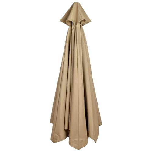 BAOFUYA Tan Patio Regenschirm Baldachin Ersatzabdeckung, Sonnenschutzregenabdeckung Polyesterabdeckung mit Schutz für Regenschirmrahmen, Wiederbelebung Ihres Looks für Party, Urlaub, (2) von BAOFUYA