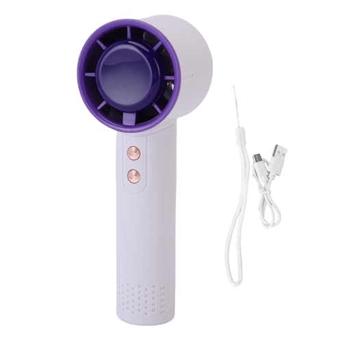 BAOFUYA Tragbarer Handheld -Lüfter, Hohe Geschwindigkeit Robuste PP -Konstruktion Wiederaufladbarer Persönlicher Kühlventilator mit 7 Farb -LED -Umgebungslicht für Home Office (3000mah) von BAOFUYA
