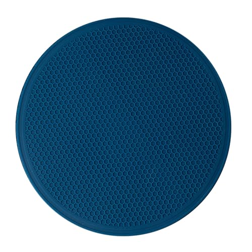 Hitzebeständige Isolierunterlage mit Silikon Wabenmuster, 30 Cm, für Tassen, Schüsseln, Teller (Navy blau) von BAOFUYA